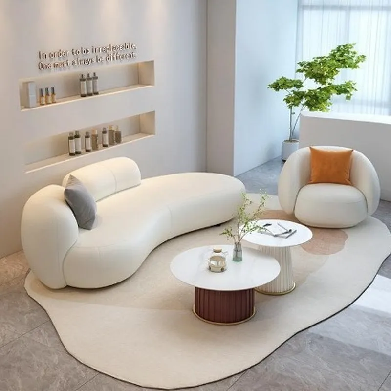 Nordycki biały sofa z tkaniny  – Tech Office Reception recenzja i cena